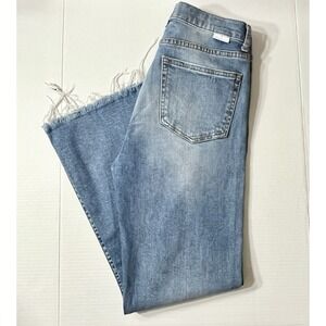 Boyish Jeans Women's 26 Blue Brady High Rise Ankle Flare Raw‎ Hem Boho